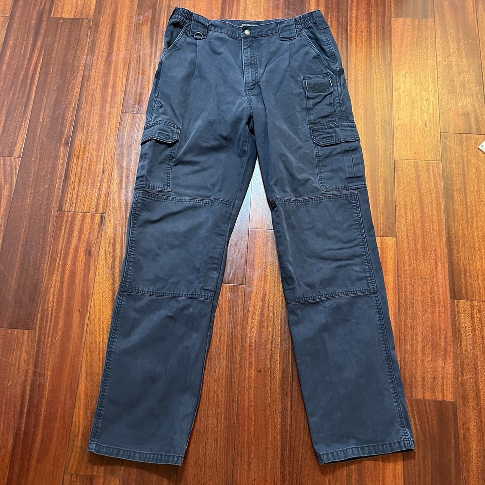 511 Tactical Pants Mens 33x34 Navy Blue Cargo Double Knee Hiking Casual 74251 *